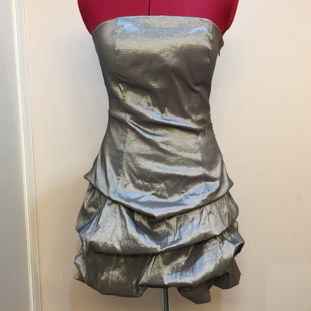 Silver Strapless Dress
